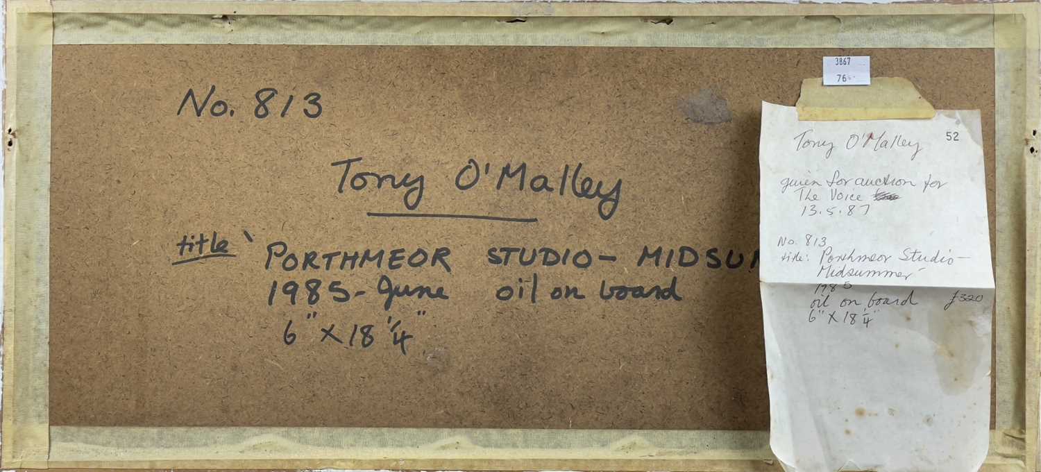 Tony O'MALLEY (1913-2003) Porthmeor Studio - Midsummer Oil on board Initialled and dated 6/85 - Image 3 of 5