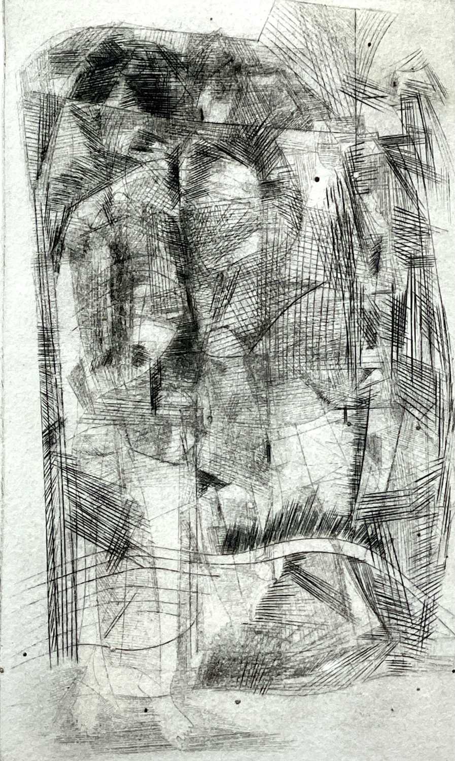 Peter LANYON (1918-1964) Figure Study Etching Signed and inscribed and numbered 6/25 by Sheila