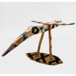 Bryan ILLSLEY (1937) Bird Wood with paint Monogrammed and dated 1982 Height 19.5cm