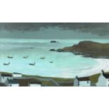 Biddy PICARD (1922 - 2019) Fishing Cove Acrylic on board Faint signature Signed and inscribed to