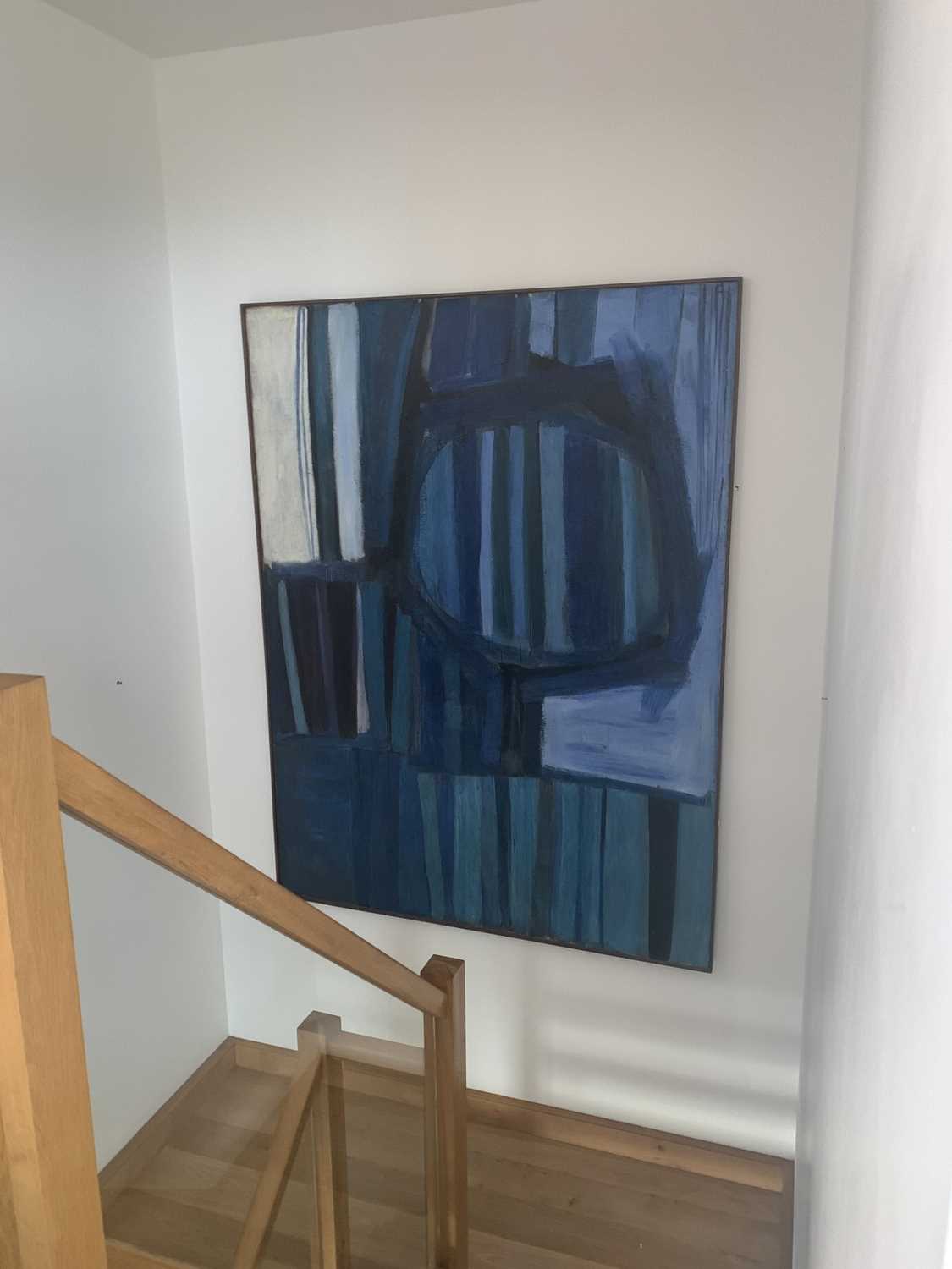 Sir Terry FROST (1915-2003) Blue and Black Verticals Oil on board Signed, dated and inscribed - Image 2 of 14