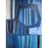 Sir Terry FROST (1915-2003) Blue and Black Verticals Oil on board Signed, dated and inscribed