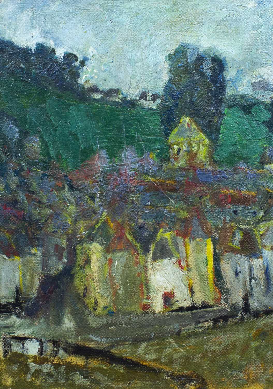 Adrian RYAN (1920-1998) Mousehole Oil on canvas Signed and dated '61 to verso 35 x 25cm