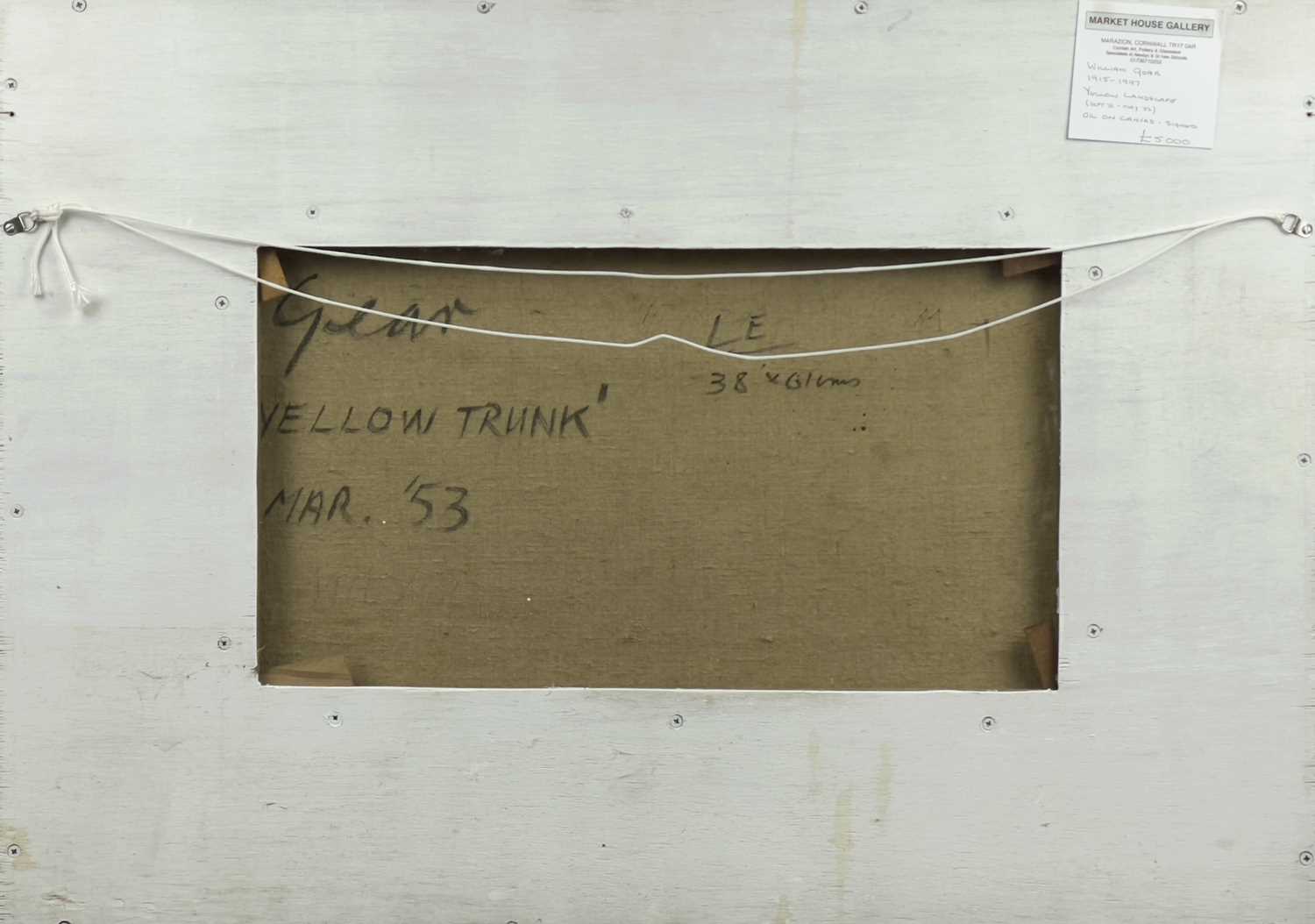 William GEAR (1915-1997) Yellow Trunk Oil on canvas Signed and dated Further signed, inscribed and - Image 3 of 3