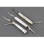 A 19th Century twin bladed penknife marked No.55, the blades marked No.55 Solinger with mother of