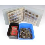 A quantity of world coins including a folder