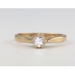 A 9ct yellow gold paste set ring size K 1.7 grams