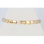 An 18ct yellow gold diamond set bracelet 19cm, 18.1 grams