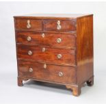 A 19th Century mahogany chest of 2 short and 3 long drawers with replacement ring drop handles,