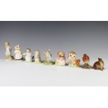 Six Beswick Beatrix Potter figures - Old Mr Brown 9cm, Mrs Tiggy Winkle Takes Tea 8cm, Miss Moppet