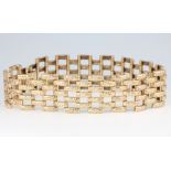 A 9ct yellow gold bark finish bracelet, 32 grams