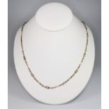 A 9ct fancy link necklace 54cm, 15 grams