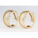 A pair of 9ct open hoop earrings 5.2 grams