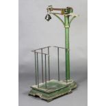 A 19th/20th Century medical infants platform scales, complete with weights - 8 stone, 4 stone, 2