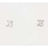 A pair of 18ct white gold diamond ear studs approx. 0.42ct, 1.1gram