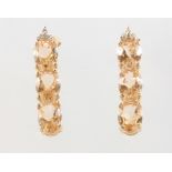 A pair of 9ct yellow gold gem set drop earrings 2.7 grams