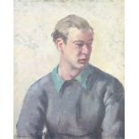 Christopher Pemberton, oil on canvas, portrait study of a young man 67cm x 54cm