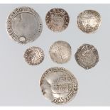 Seven Charles I and Elizabeth I silver coins