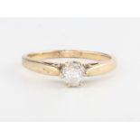 A 9ct yellow gold single stone diamond ring approx. 0.33ct, 2.1 grams, size L 1/2