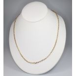 A 9ct yellow gold belcher necklace, 52cm, 3.1 grams