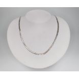 A 9ct white gold curb link necklace 46cm, 9 grams