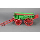 A scratch built wooden model of an East Anglian wagon 26cm h x 80cm l x 21cm w