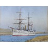 William Frederick Mitchell 1895 (1845-1914), watercolour signed and dated, "HMS Euphretes" in the