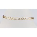 A 14ct yellow gold fancy link bracelet 20cm, 4.8 grams