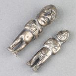 Two "Peruvian" standing metal figures of deities 5cm and 4cm