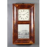 Jerome Newhaven, an American 30 hour striking wall clock with 24cm dial, contained in a mahogany