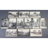 A collection of Continental black and white postcards