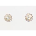 A pair of 18ct yellow gold diamond ear studs approx. 0.75ct, 2.1 grams, 7mm