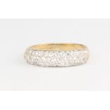 A 9ct yellow gold paste set ring 1.9 grams, size L 1/2