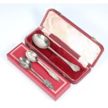 An Elizabethan design silver spoon, Chester 1942, 74 grams together with 2 other silver spoons