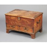 An 18th Century apprentice mule chest fitted a hinged lid, the base fitted 2 short drawers with