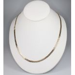 A 9ct yellow gold flat link necklace 50cm, 19.2 grams