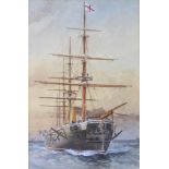 William Frederick Mitchell 1893 (1845-1914), watercolour signed and dated, "HMS Minotaur" 24cm x