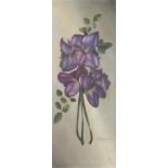 George Leslie Reekie, oil on board, floral study 50cm x 19cm
