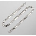 A silver curb link necklace 50cm, 63.4 grams