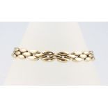 A 9ct yellow gold bracelet, 18.5cm, 13.7 grams