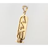 A 9ct yellow gold Egyptian style pendant 2.2 grams