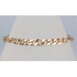 A 9ct yellow gold curb link bracelet 21cm, 21.5 grams