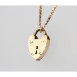 A 9ct yellow gold necklace with padlock pendant 5.2 grams