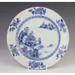 An 18th Century Chinese plate decorated with landscape view 23cm