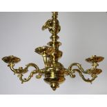 A gilt metal Dutch style 6 light electrolier 22cm h x 68cm diam.