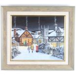 Alan King, oil on board signed, "Passage to the Bakers, Dorset Memories" with label to verso 24cm