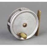 Anderson & Sons of Edinburgh, a 3" trout fly fishing reel with smooth brass foot and horn handle,