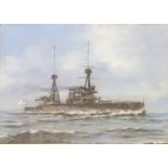 Early 20th Century watercolour unsigned, "HMS Invincible" 11cm x 15cm