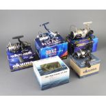 An Okuma Revenger RV-30 fishing reel, a ditto Epix V2 EPX 40 fishing reel, a Speedfast 2LX fishing