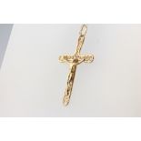 A 9ct yellow gold crucifix pendant 1.5 grams